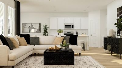 Living room featuring light hardwood / wood-style floors | Image 3