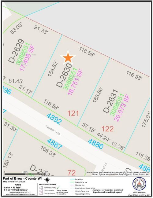 4892 Big Sky, LEDGEVIEW, WI, 54115 | Card Image