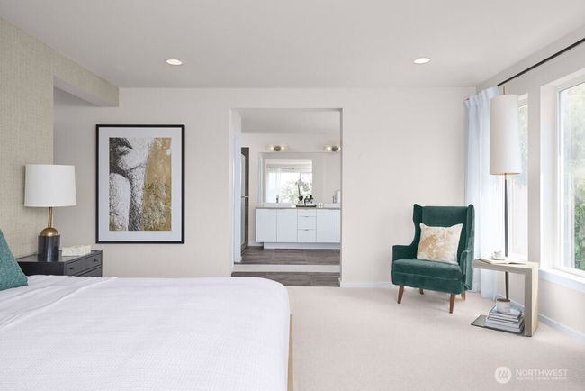 Stylish and comfortable Master Suite with oversized windows and soft, plush carpeting. Facade, Ext Colors, Interior Photos & Floor Plans for illustrative purposes only. Actual Facade, Ext Colors, Interiors & Floor Plans may differ. | Image 11