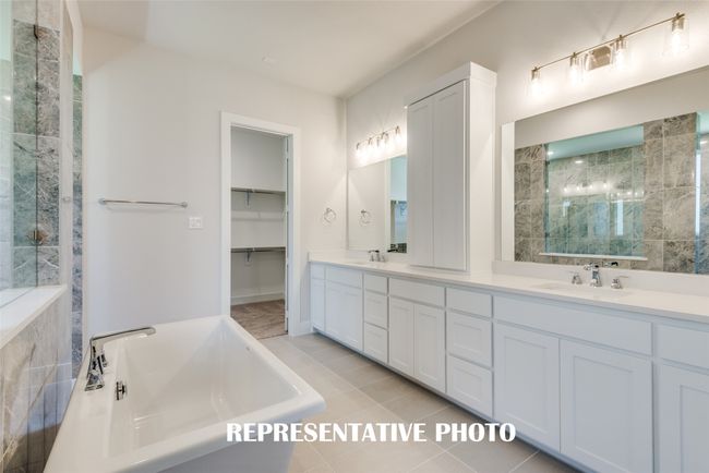 With his and her vanities, there is plenty of room for 2 in this lovely owner's bath. REPRESENTATIVE PHOTO. | Image 13