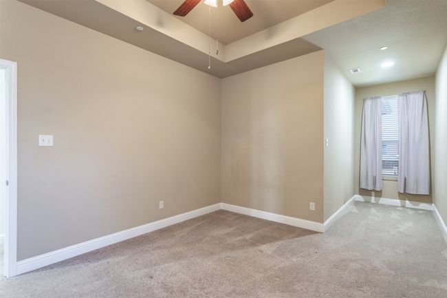 Spare room with light carpet, recessed lighting, ceiling fan, and baseboards | Image 28