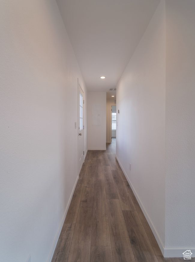 Hallway featuring recessed lighting, baseboards, and dark wood-style flooring | Image 13