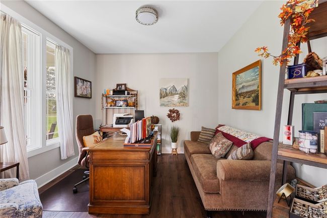 Office area with baseboards and dark wood-style floors | Image 6