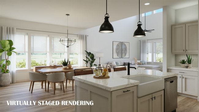Featuring walls of windows throughout the home, this outstanding open concept floor plan is flooded with natural light! VIRTUALLY STAGED RENDERING | Image 6