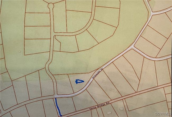 Blue line shows the back entrance off Three Bridge road. | Image 13