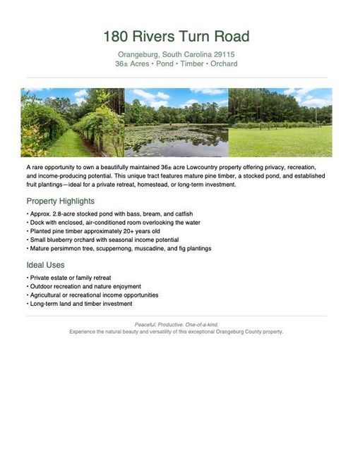 180 Rivers Turn Rd, Orangeburg, SC, 29115-9432 | Card Image