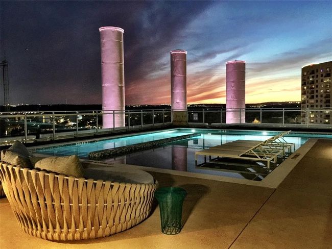 Pool at night. All amenities are located on the 10th level. | Image 17