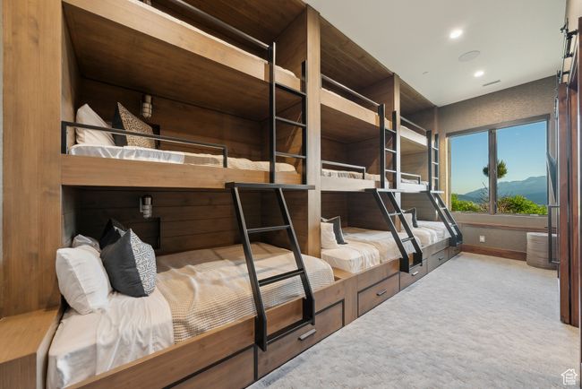 Carpeted bedroom featuring recessed lighting and baseboards | Image 56