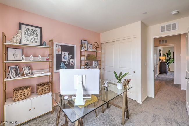 Home office featuring visible vents, carpet, and baseboards | Image 28