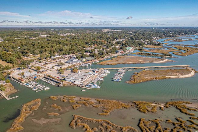 Aerial view of property's location with a marina and a large body of water | Image 34