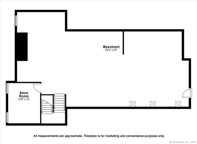 The basement includes another fireplace, recreations space, and workshop. | Image 28