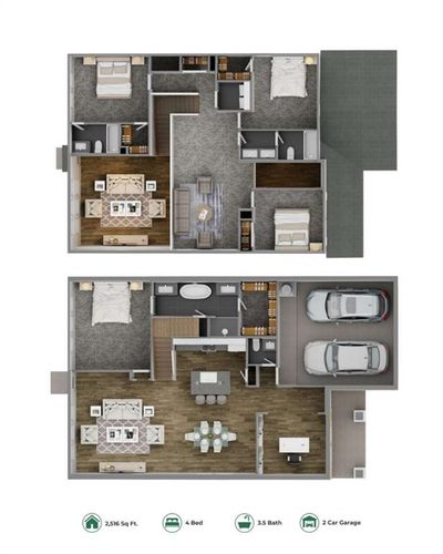 Christina Floor Plan Rendering (2516D) | Image 2