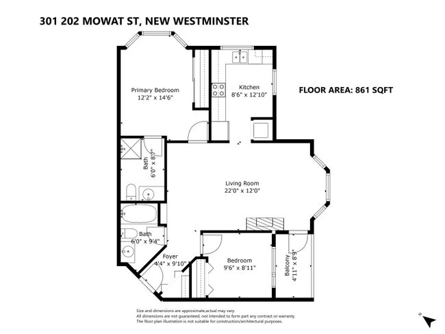 301 - 202 Mowat Street, Condo with 2 bedrooms, 2 bathrooms and 1 parking in New Westminster BC | Image 2