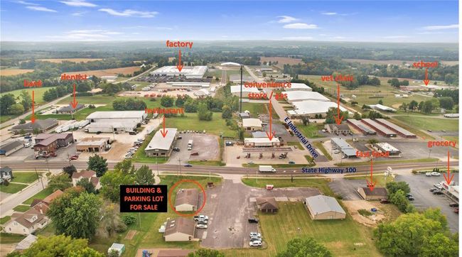 Aerial view of property & nearby businesses | Image 17