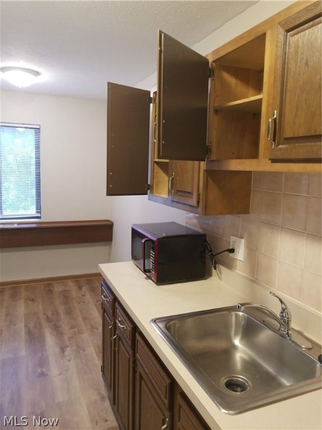 Kitchen with light hardwood / wood-style floors, sink, and backsplash | Image 19