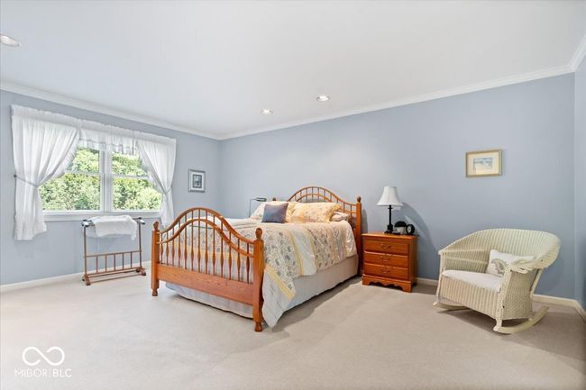bedroom with ornamental molding, carpet flooring, and recessed lighting | Image 22