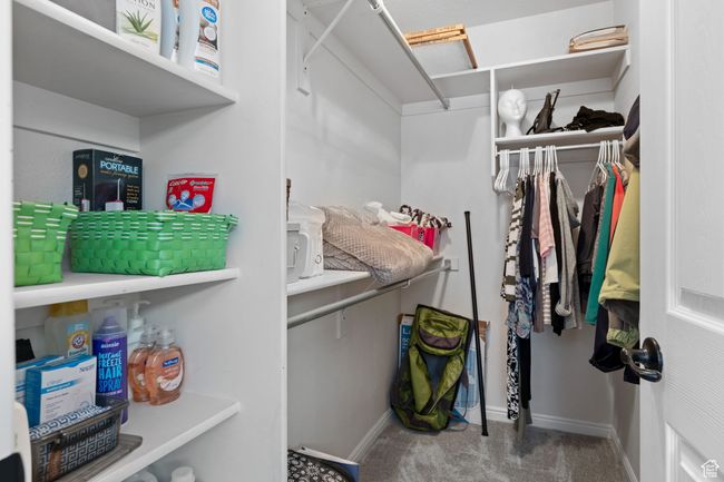 Walk in closet with carpet flooring | Image 14
