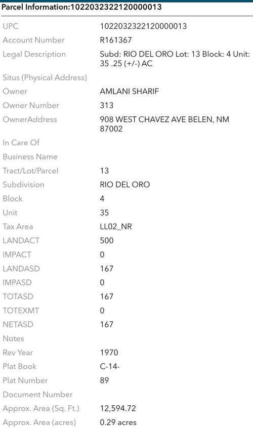 13-0 Rio Del Oro, Belen, NM, 87002 | Card Image