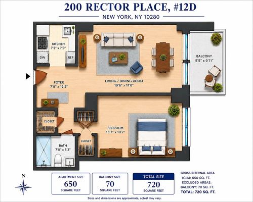 12d-200 Rector Place, New York City, NY, 10280 | Card Image