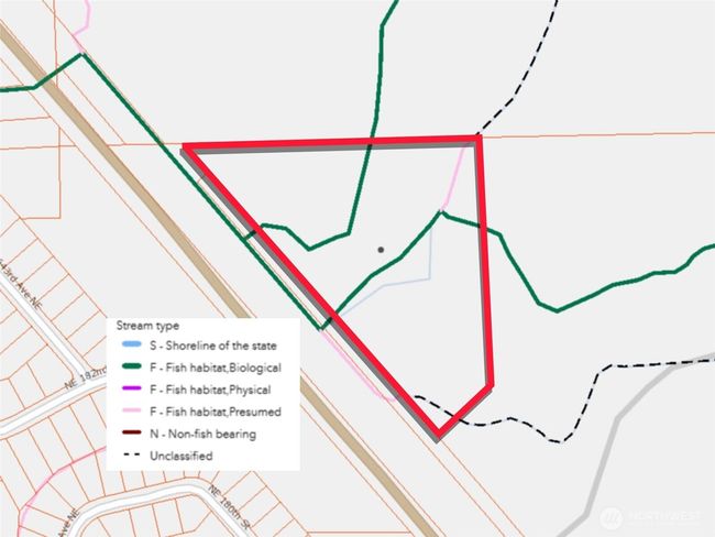 Overhead view with approximate boundaries in red. | Image 20
