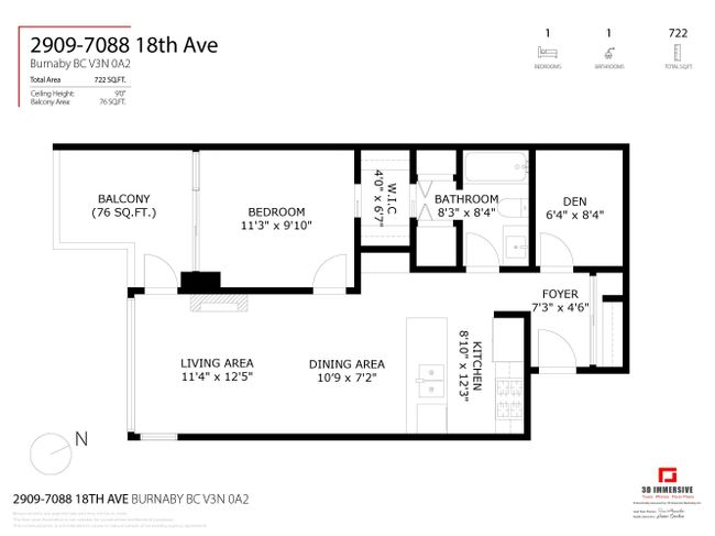 2909 - 7088 18 Th Avenue, Condo with 1 bedrooms, 1 bathrooms and 1 parking in Burnaby BC | Image 24