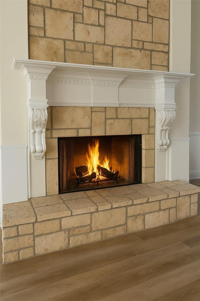 Fireplace with wood burning chimney & gas logs | Image 13