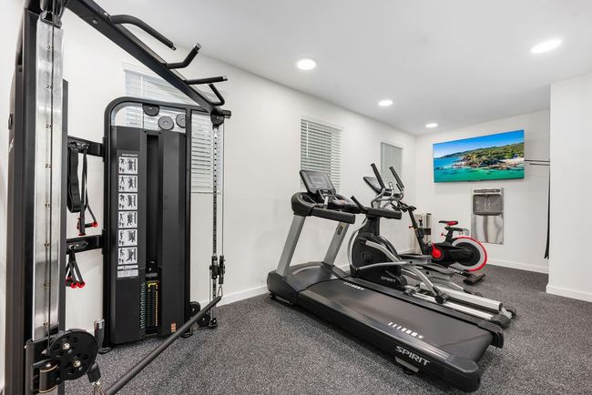 Workout area featuring recessed lighting and baseboards | Image 19