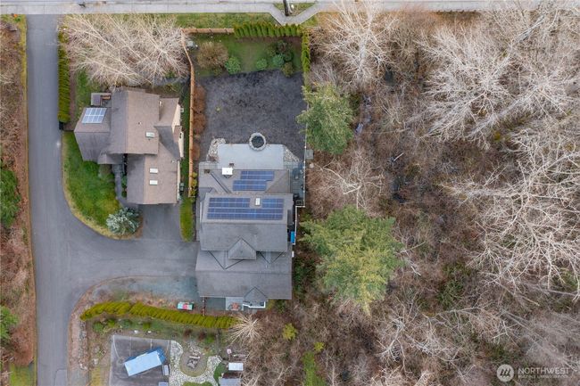 Bird's eye view looking down on the property. Notice the protected greenspace in the back. | Image 38
