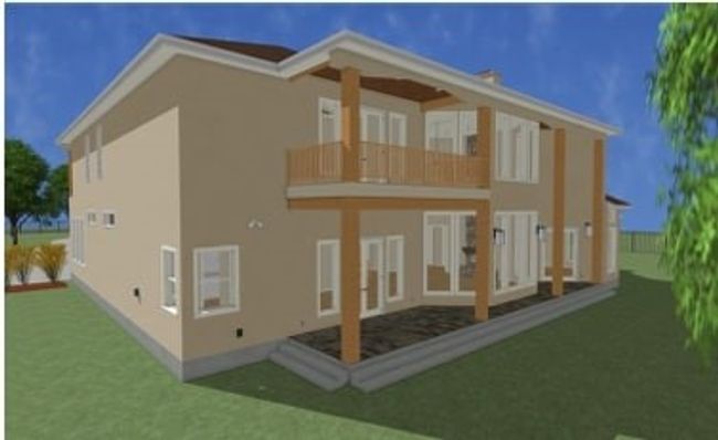 Rendering of rear view of possible property featuring a balcony | Image 25