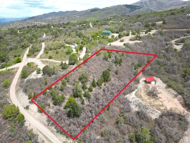 View of rural area with a mountainous background and property parcel outlined | Image 12