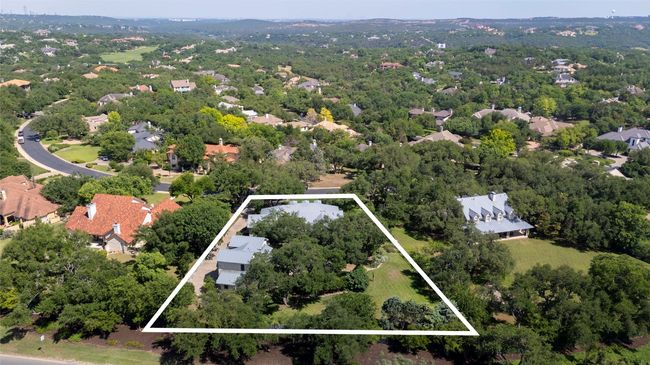 Aerial view of property and surrounding area with approximate property parcel outlined | Image 28