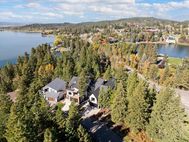 Aerial from front with Flathead Lake, Bigfork Bay and the Swan Mountains in the background | Image 56