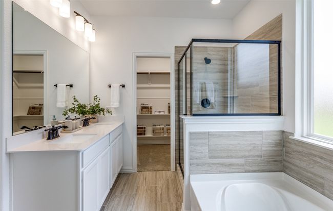 Owner's bath designed with a double vanity and oversized shower *Model representation | Image 10