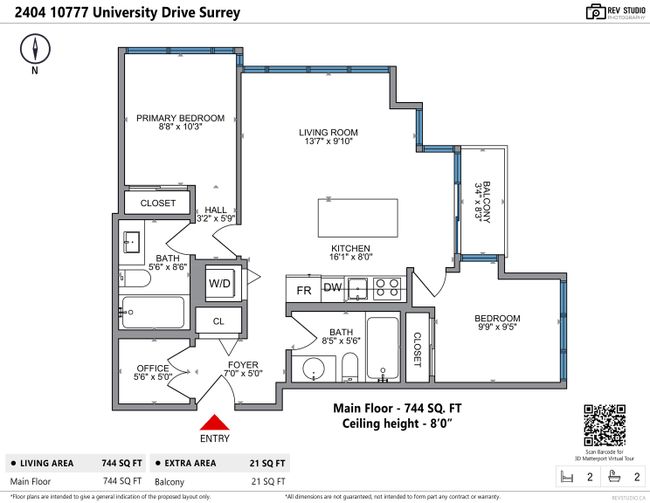 2404 - 10777 University Drive, Condo with 2 bedrooms, 2 bathrooms and 2 parking in Surrey BC | Image 24