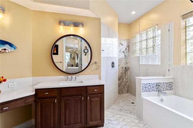 Primary bath walk-in shower w/Italian porcelain wall tile. | Image 15