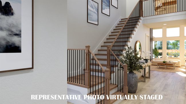 Step into our beautiful Ashland III dream home and be greeted by a gorgeous stair case featuring open railings and sight lines through to the rear of the home. REPRESENTATIVE PHOTO VIRTUALLY STAGED | Image 4