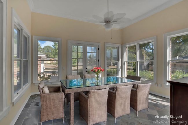 Sunroom with crown molding and french doors | Image 13