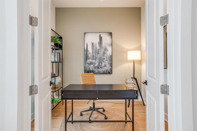 Office area featuring light wood-style floors and baseboards | Image 29