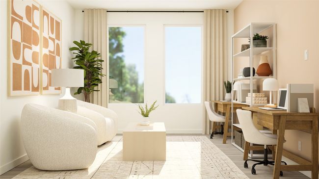 Office area featuring healthy amount of natural light and light wood-type flooring | Image 8
