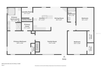 9036 Sunshine Boulevard, House other with 3 bedrooms, 2 bathrooms and null parking in New Port Richey FL | Image 2