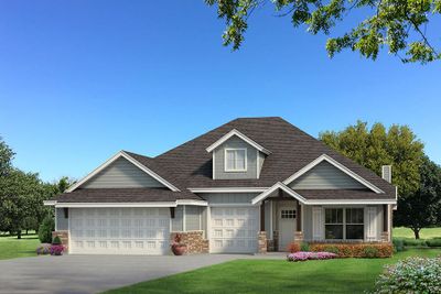 Craftsman inspired home with a front yard and a garage | Image 1