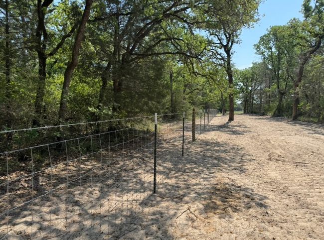 View of yard featuring a view of trees and fence | Image 7