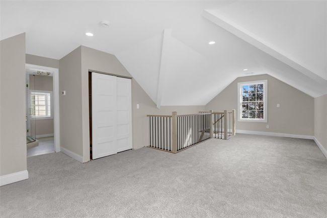Bonus room with recessed lighting, carpet, vaulted ceiling, and baseboards | Image 19