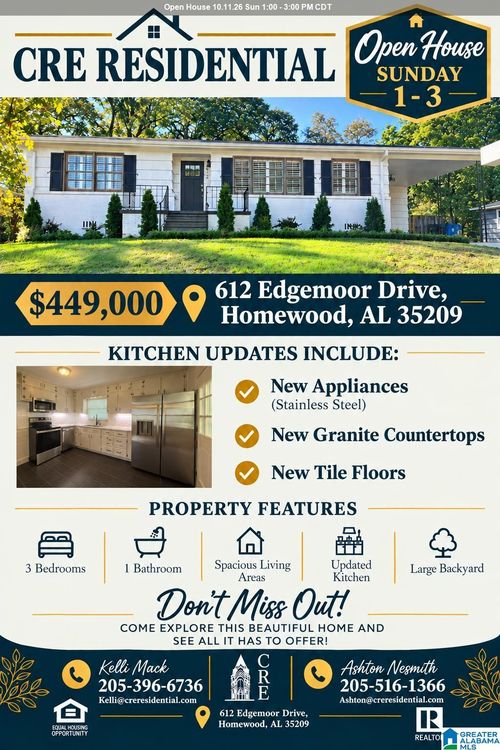 612 Edgemoor Dr, HOMEWOOD, AL, 35209-6420 | Card Image