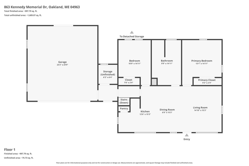 863 Kennedy Memorial Dr, Oakland, ME, 04963-4819 | Card Image
