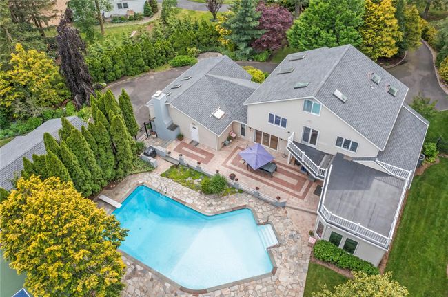 View from above of property featuring a pool area | Image 27