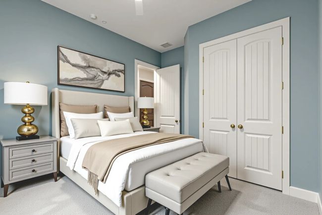 Virtually staged Carpeted bedroom with a closet and baseboards | Image 28