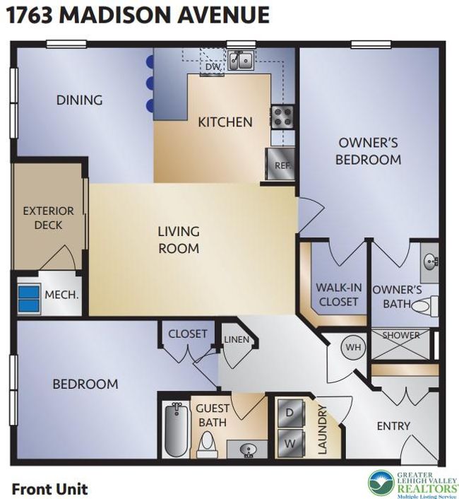 APT-201 - 1763 Madison Ave, Condo with 2 bedrooms, 2 bathrooms and null parking in BETHLEHEM PA | Image 23