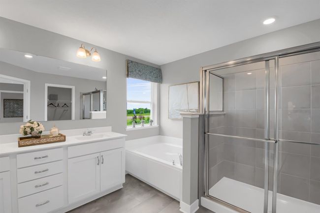 The large primary suite is an oasis and offers a private bath and two walk in closets. Model photos. Options and colors will vary. | Image 22