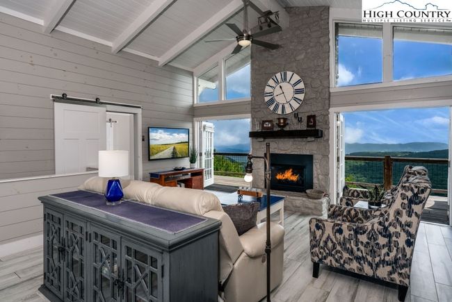 Wood burning stone fireplace | Image 4